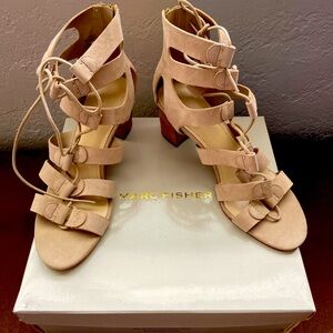 Marc Fischer tan heeled sandals. NIB!
